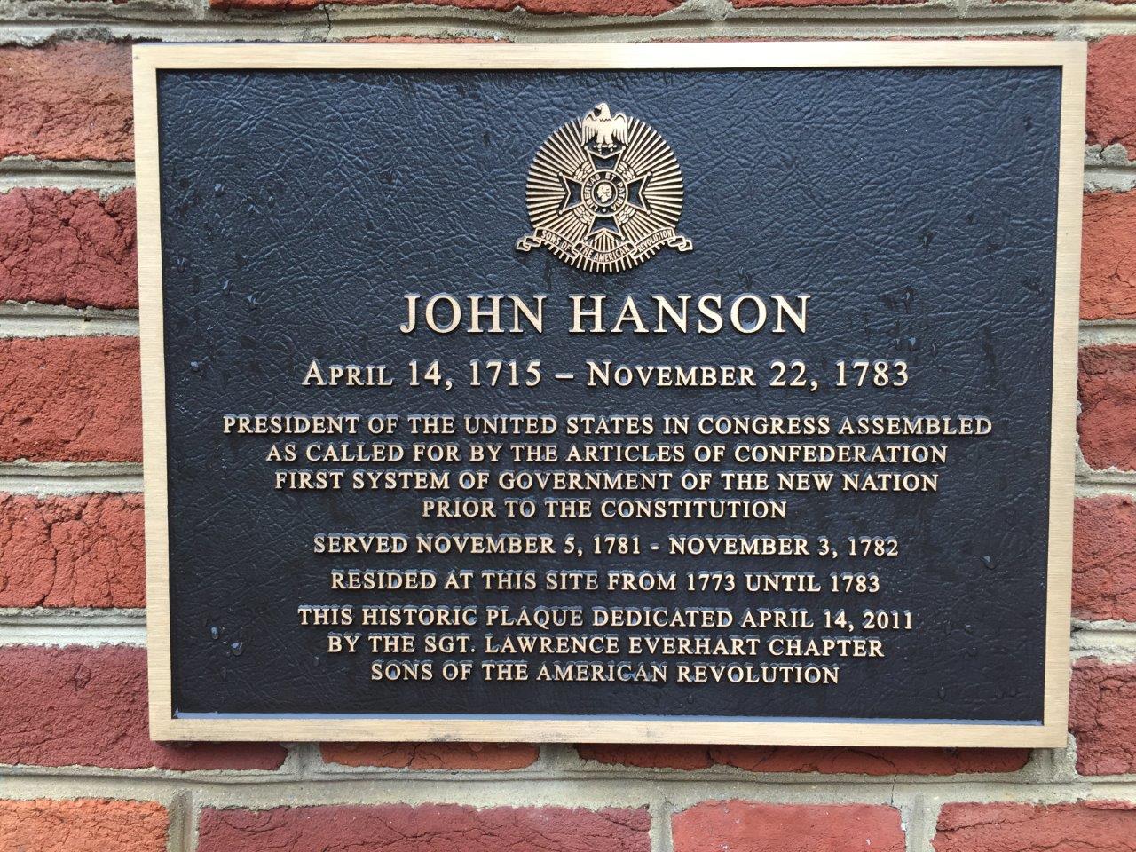 John Hanson statue in Frederick, Maryland
