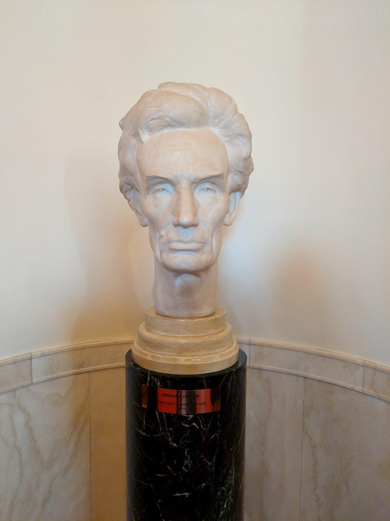 Lincoln bust at the White House Cross Hall