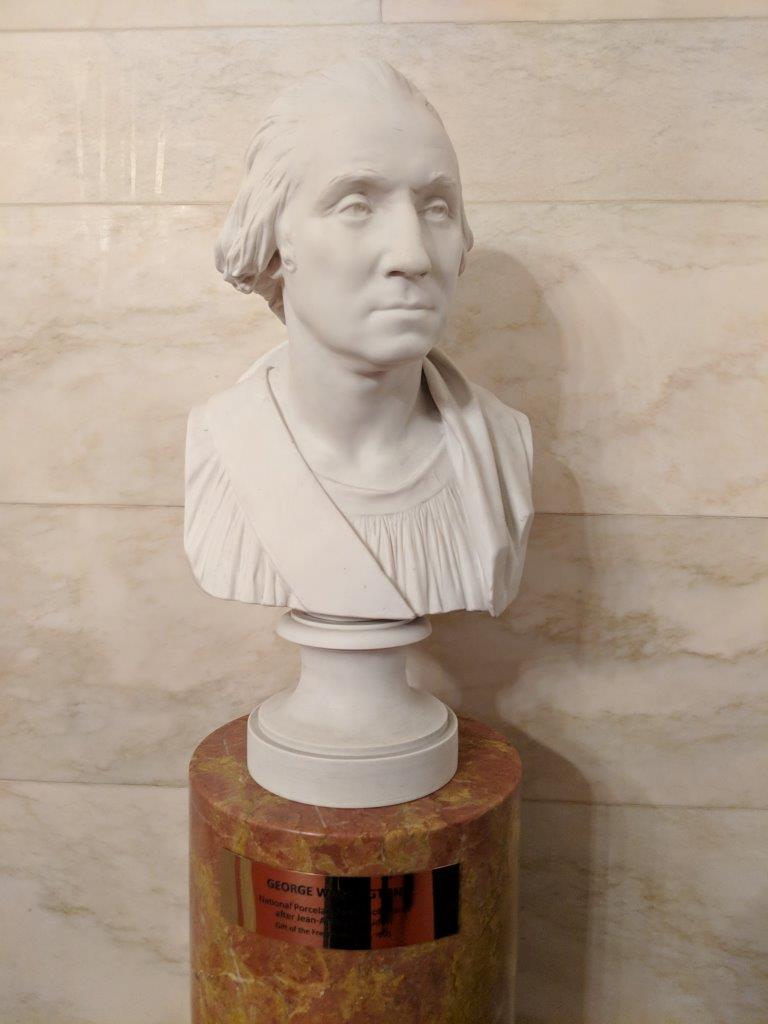 George Washington statue at White House ground floor hall