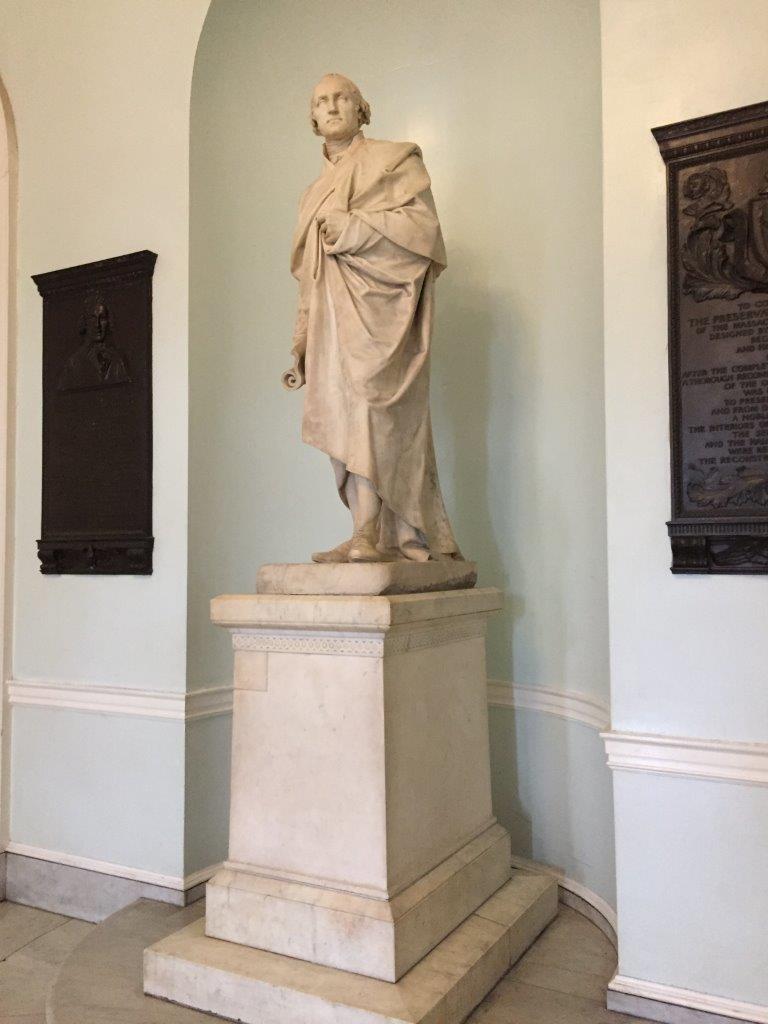 George Washington statue at Massachusetts Capitol Building in Boston