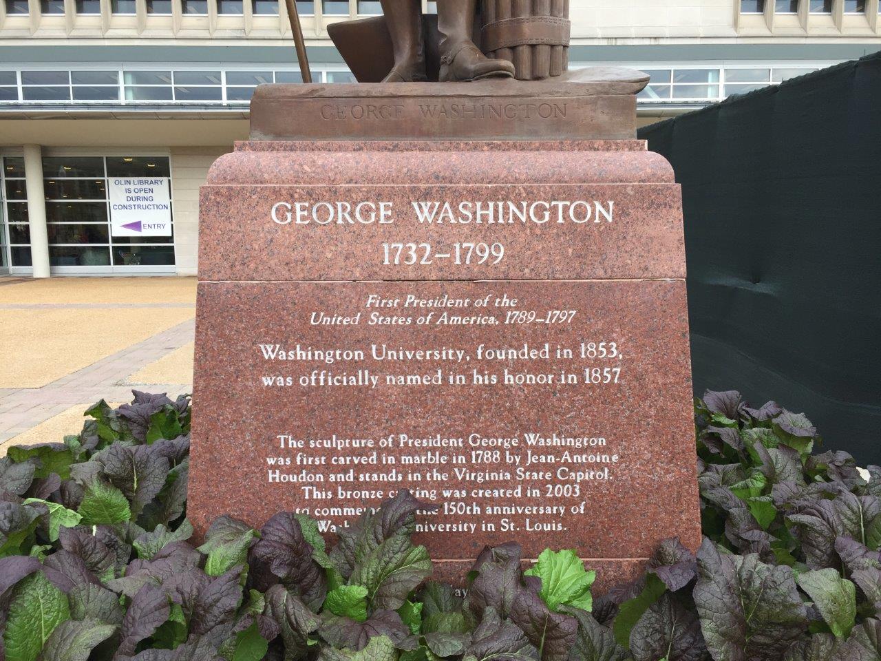 George Washington statue at Washington University in St. Louis