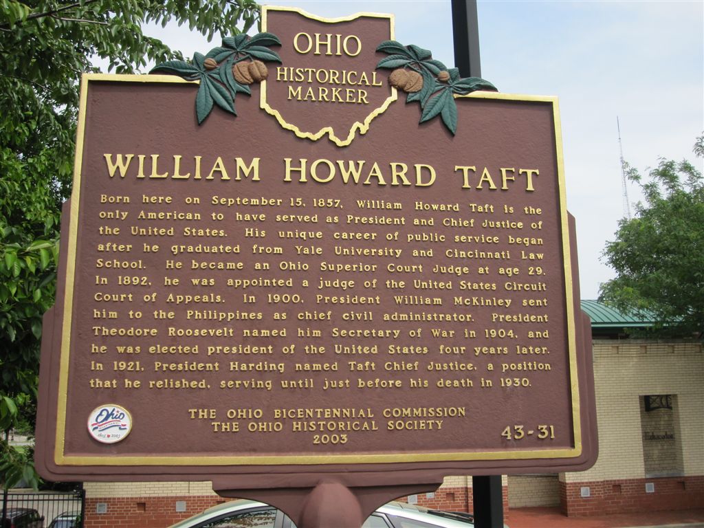 William Howard Taft birthplace historical marker