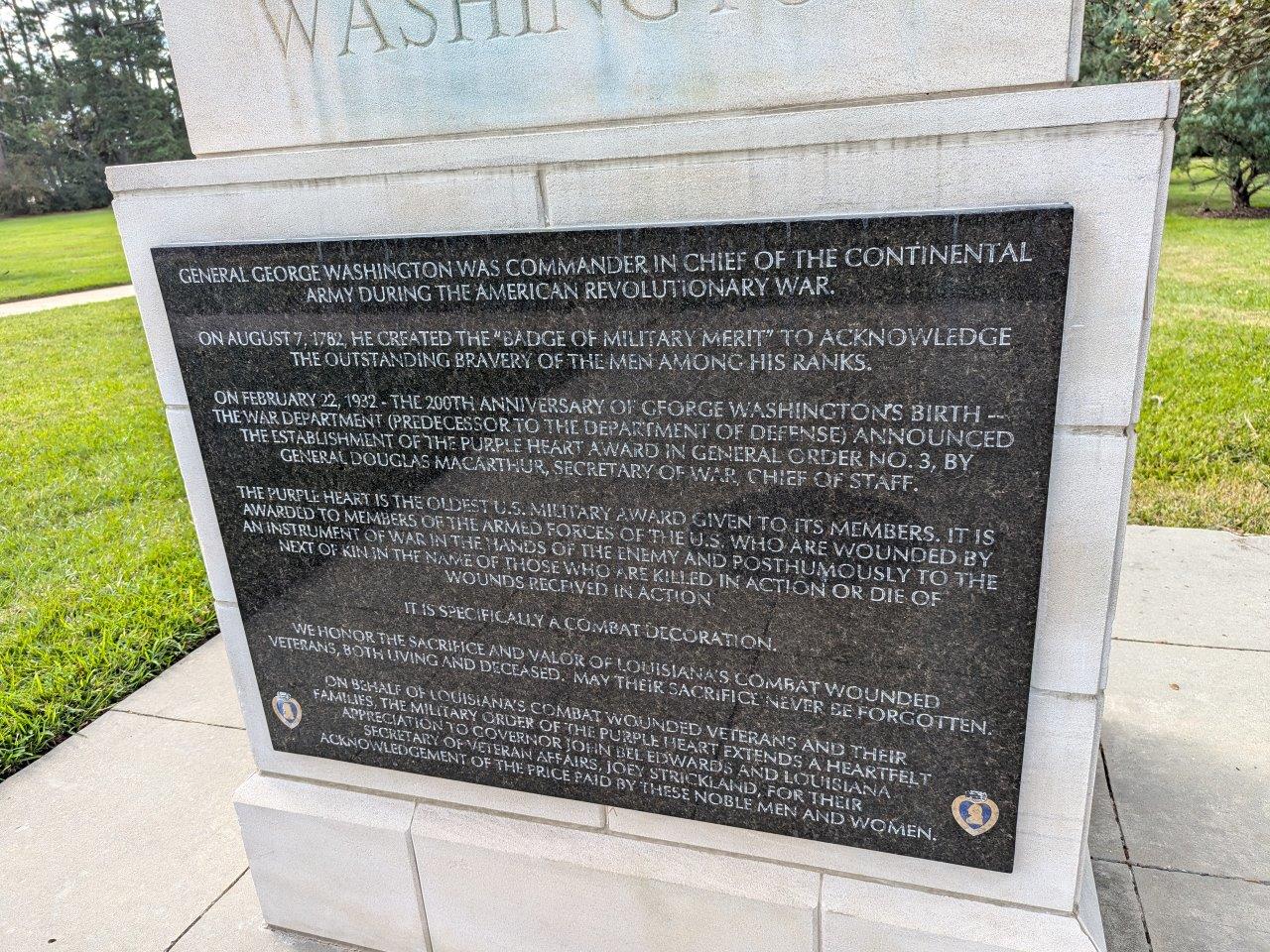 George Washington bust in Baton Rouge, Louisiana