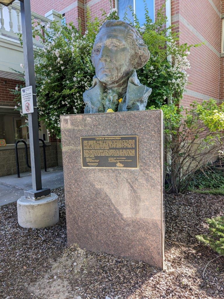 Bust of George Washington at Westminster College in Salt Lake City